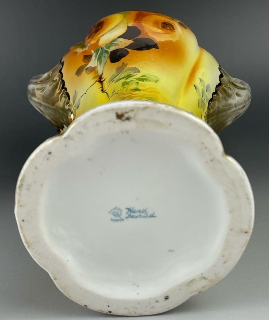 【大型】オールドノリタケ ２８．７cm 薔薇紋花瓶 金彩 金盛り マッスル