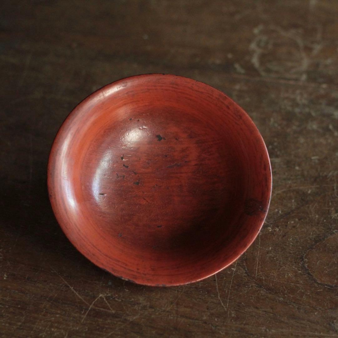 朱塗り 盃 平盃 小椀 平鉢 No.4 古美術 古道具 アンティーク 漆器