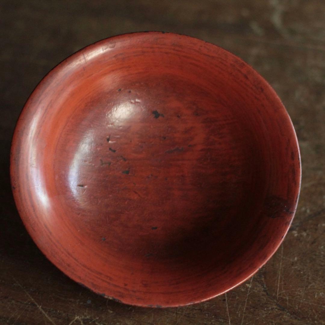 朱塗り 盃 平盃 小椀 平鉢 No.4 古美術 古道具 アンティーク 漆器