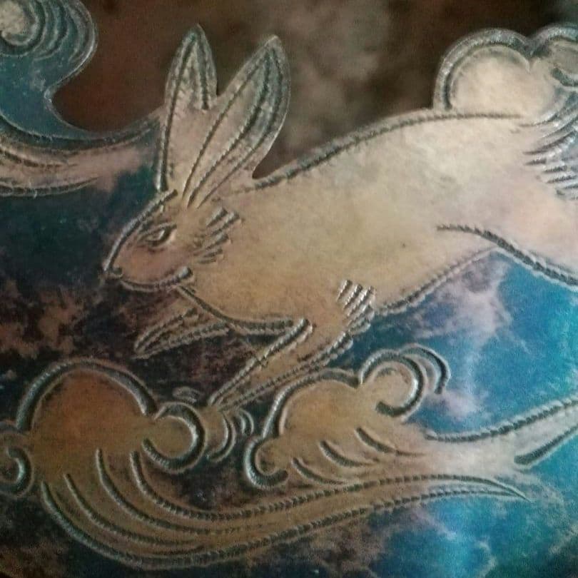 逸品　玉川堂　鎚起銅器　兎図紋　香炉　花活け　灰皿　和骨董　アンティーク