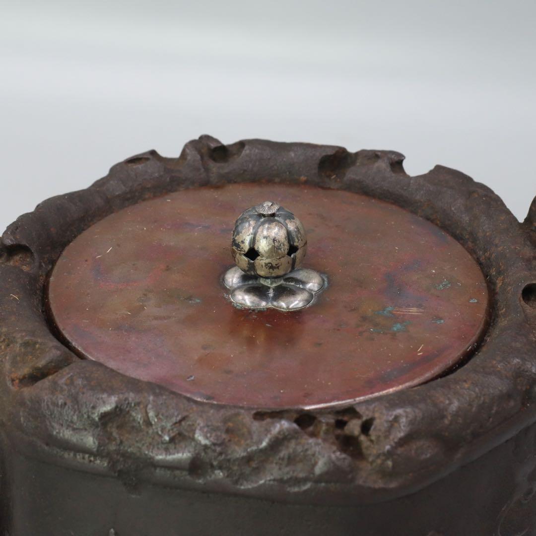 光玉堂 大國寿朗造 銀梅摘 花鳥紋漢詩図鉄瓶 唐銅蓋 - メルカリ