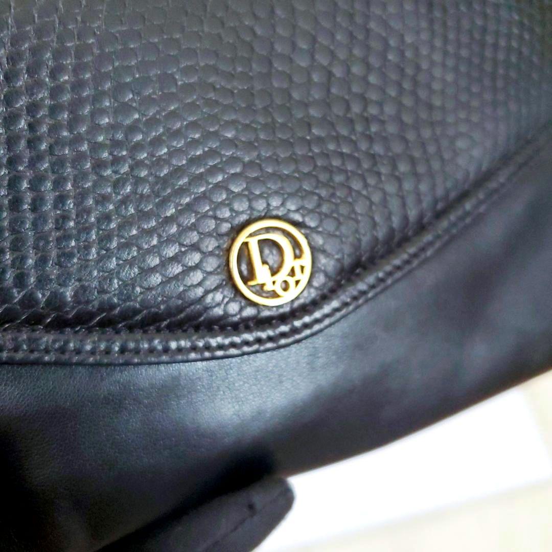美品 激レアモデル ディオール 長財布 ゴールドロゴ 三つ折 ケース 黒