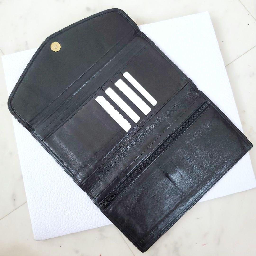 美品 激レアモデル ディオール 長財布 ゴールドロゴ 三つ折 ケース 黒