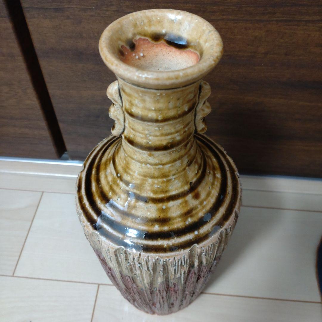 高橋楽斎　信楽焼　細首　花入