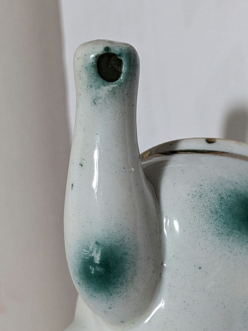 ♢中国 古玩 招き猫 自在 猫形 水注 急須 茶道具 置物飾り 骨董品 古