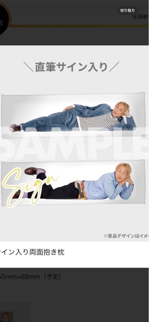 お見送り芸人しんいち　直筆サイン入り両面抱き枕