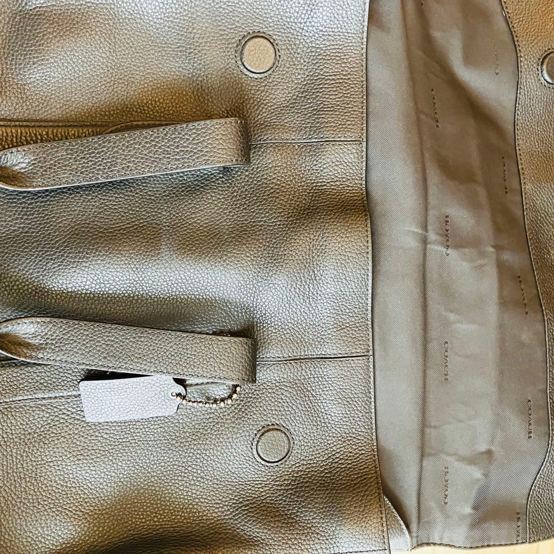 COACH ブラック ビジネスレザー バッグ　美品　定価10万円超　格安出品