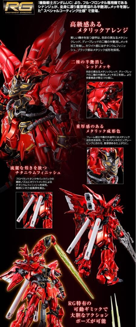 RG 1/144 シナンジュ スペシャルコーティング デカール　可動パーツセット