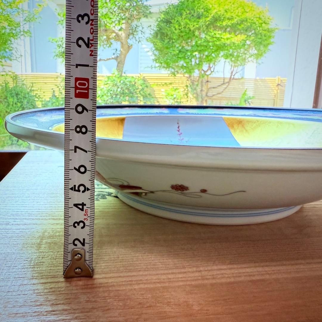 新品未使用 九谷焼 皇太后陛下御麗筆 金彩 飾り皿 大皿 保証書 桐箱 外