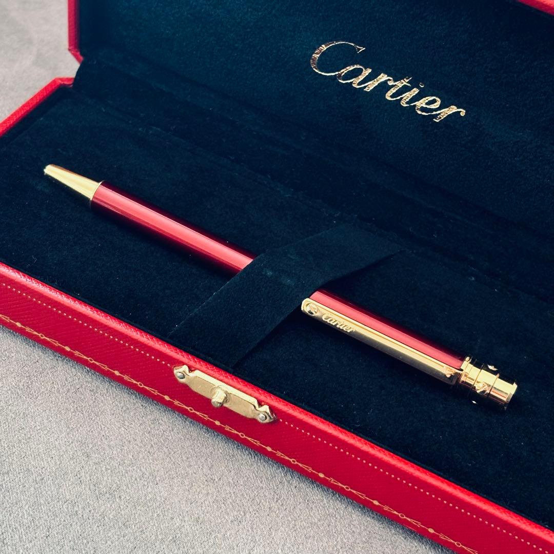 Cartier ボールペン 青色 専用ケース付き SANTOSCartierサントス ドゥ