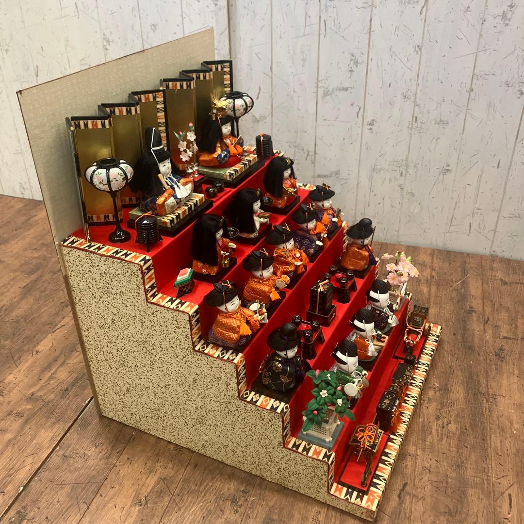 昭和レトロ 民芸品 6段 ミニ雛人形セット 固定式 ひな祭り インテリアオブジェ