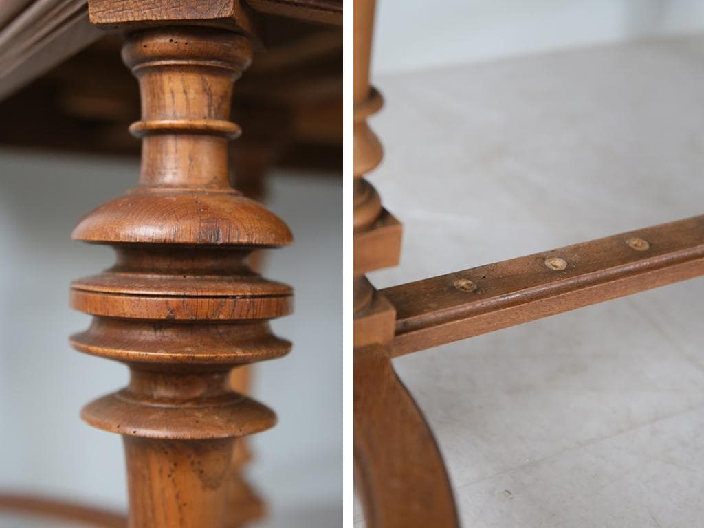 フランスアンティーク木製ダイニングテーブル/机/作業台デスク/飾り棚86-171