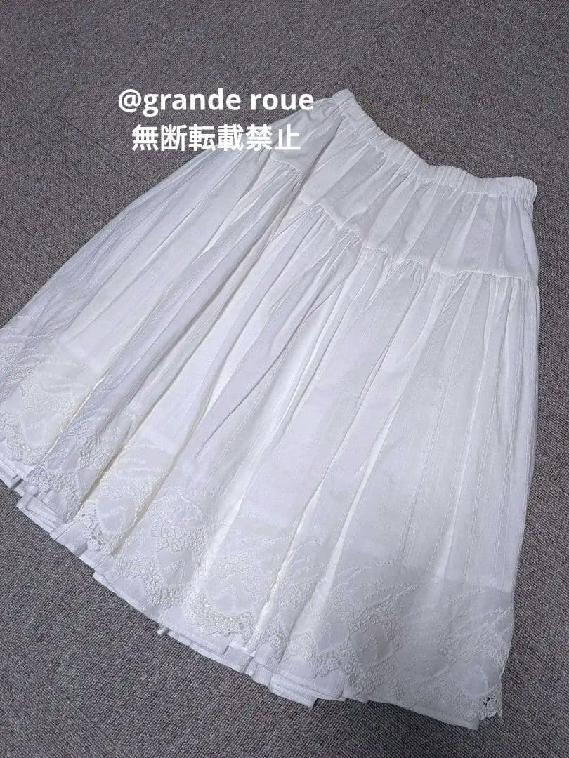 Sheglit●コットンレーススカート ホワイト●シェグリット