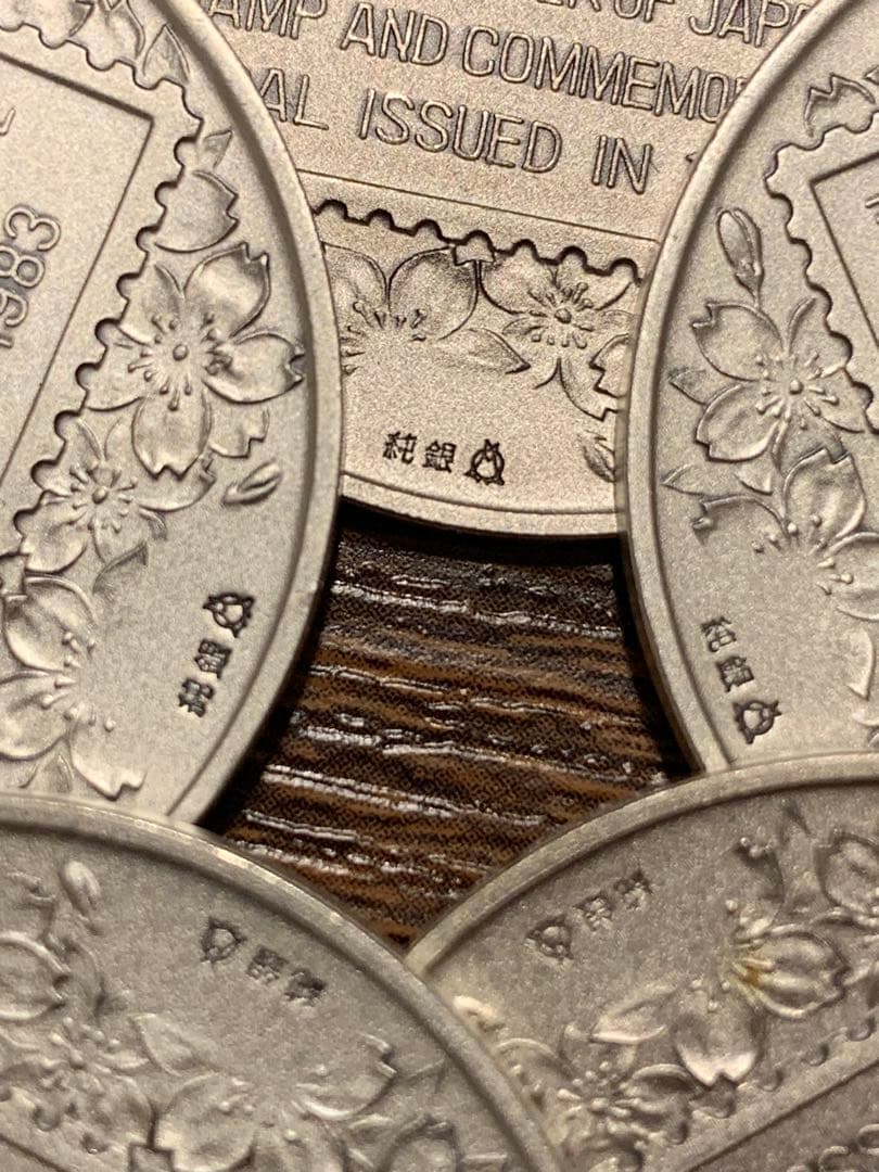 純銀104g】昭和58年初日カバー出し 純銀製記念メダル5枚まとめ 松本