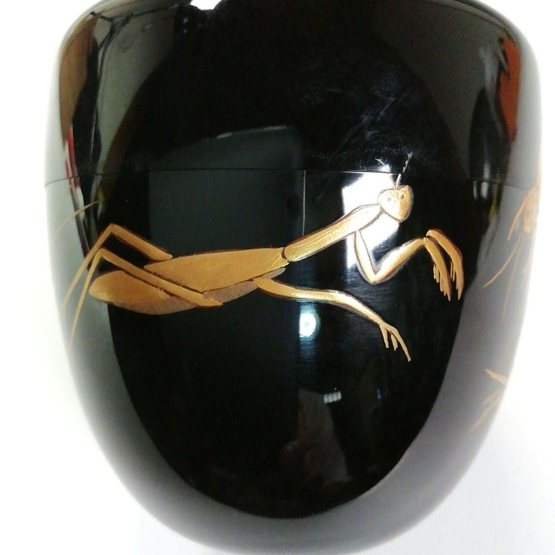 Ｓ２６０棗『虫蒔絵』『塗師小島漆壺斎作』『底部在銘』共箱茶道具