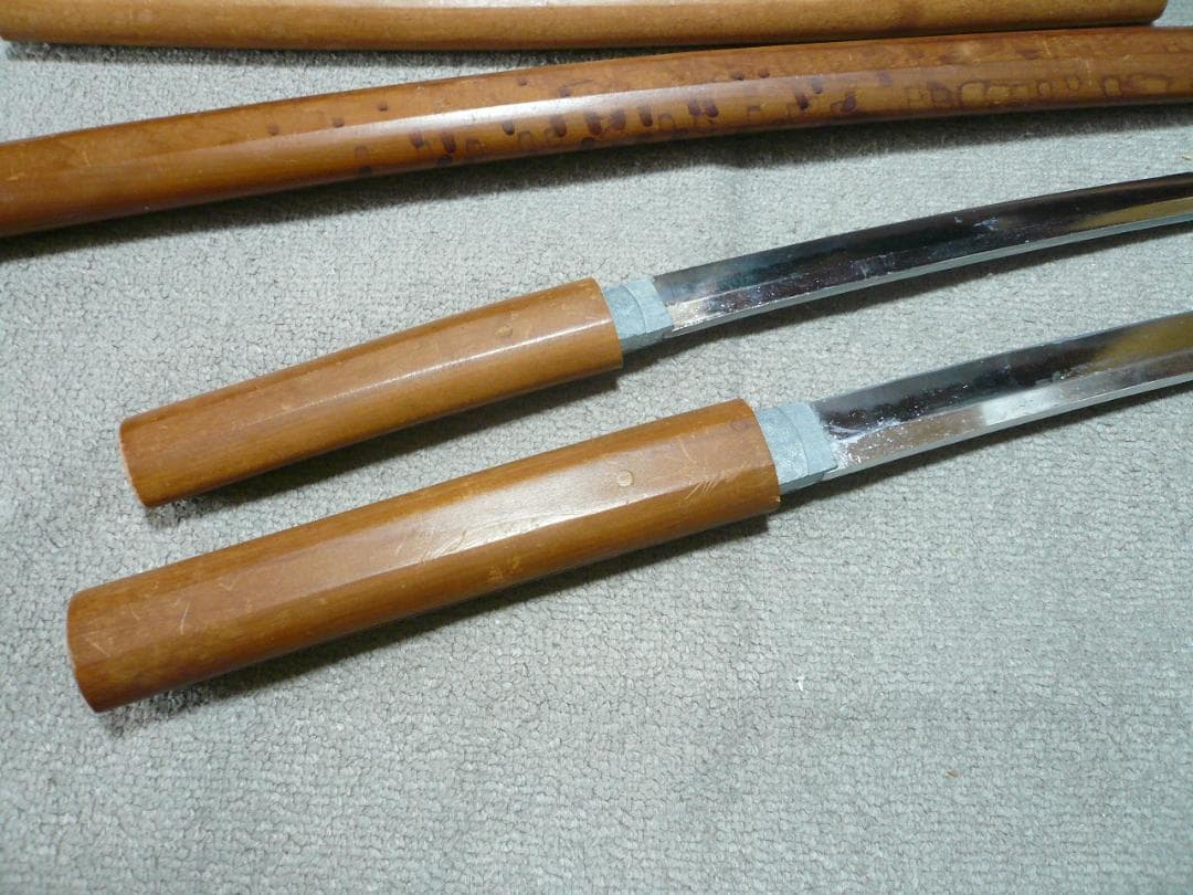 模造刀 日本刀 大小2本 白鞘 刀 脇差