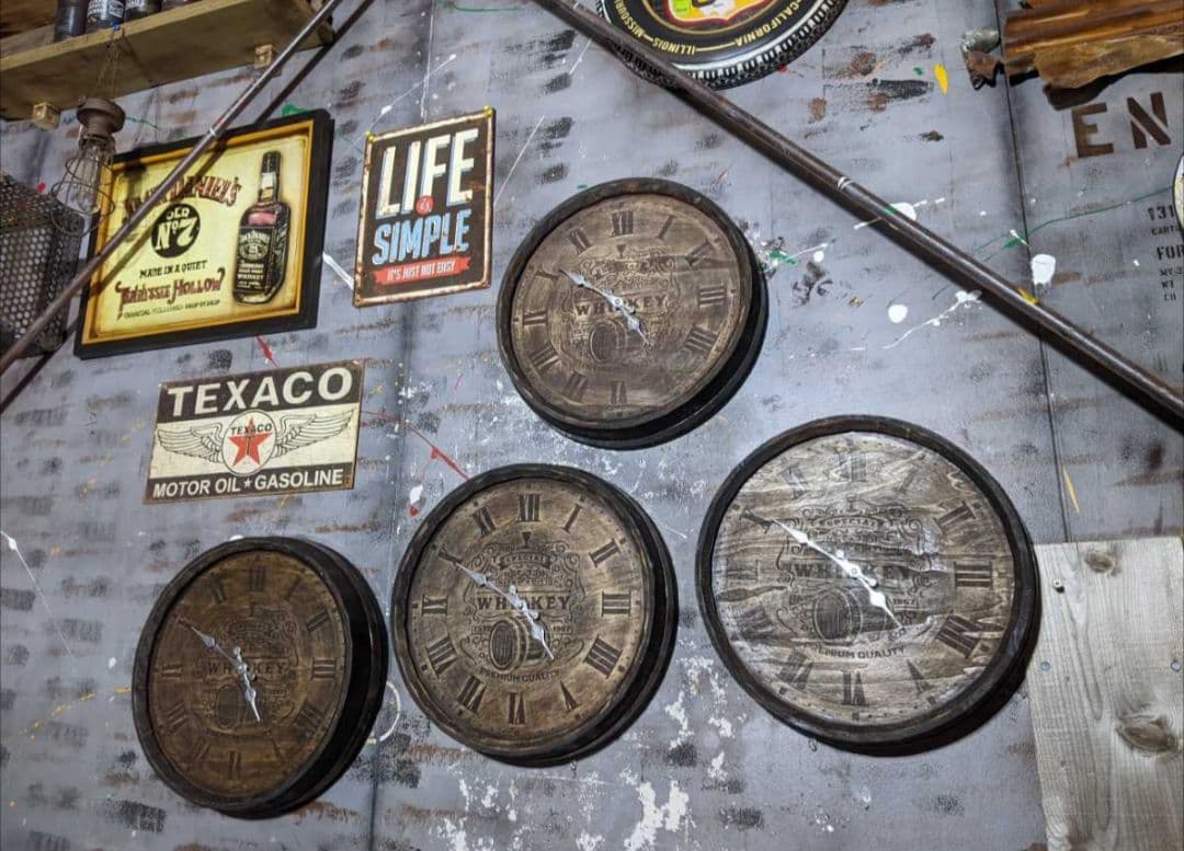 ラスト1個 ウイスキー樽 壁掛け時計 バレル型 ウォールクロック ホグスヘッド