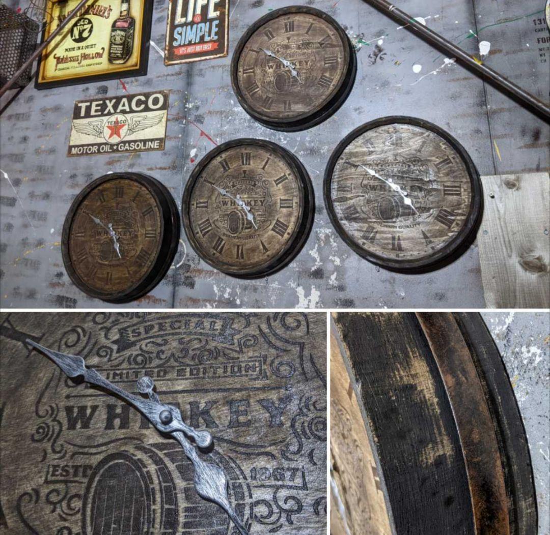 ラスト1個 ウイスキー樽 壁掛け時計 バレル型 ウォールクロック ホグスヘッド