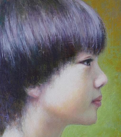 井上司「少女」油彩画 F3(27.3×22.0㎝)