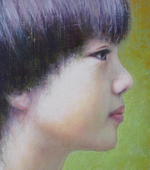 井上司「少女」油彩画 F3(27.3×22.0㎝)