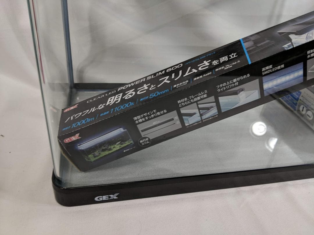 新品】60cm曲面水槽GEX POWER SLIM 照明&ヒーターのセット
