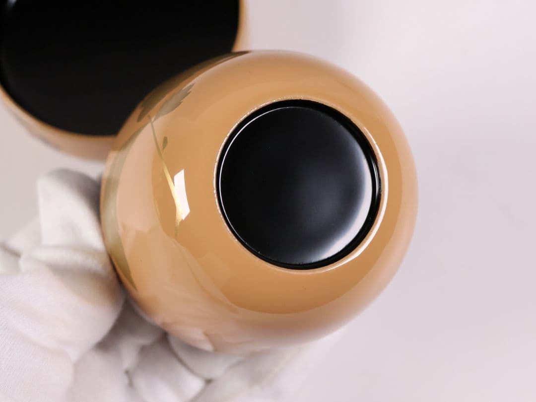 茶道具 中出松峰 白塗 紫陽花蒔絵 中棗 木製 共箱 漆芸 螺鈿