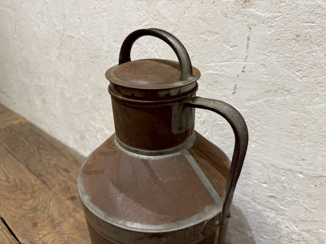 1163 ビンテージ　希少デザインのミルク缶　牛乳缶　ガーデン　オブジェ　レトロ