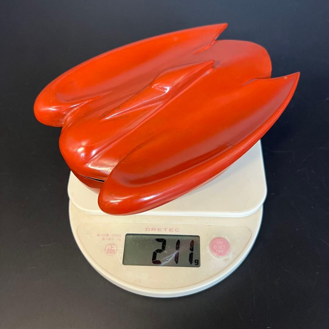 ◎古道具 庵々◎江戸-明治期 輪島塗 鶴形 蓋物◎時代物侘び寂び和置物 朱塗骨董