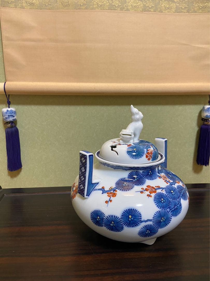 【有田鍋島焼 秀山作】香炉 アンティーク 新品未使用品