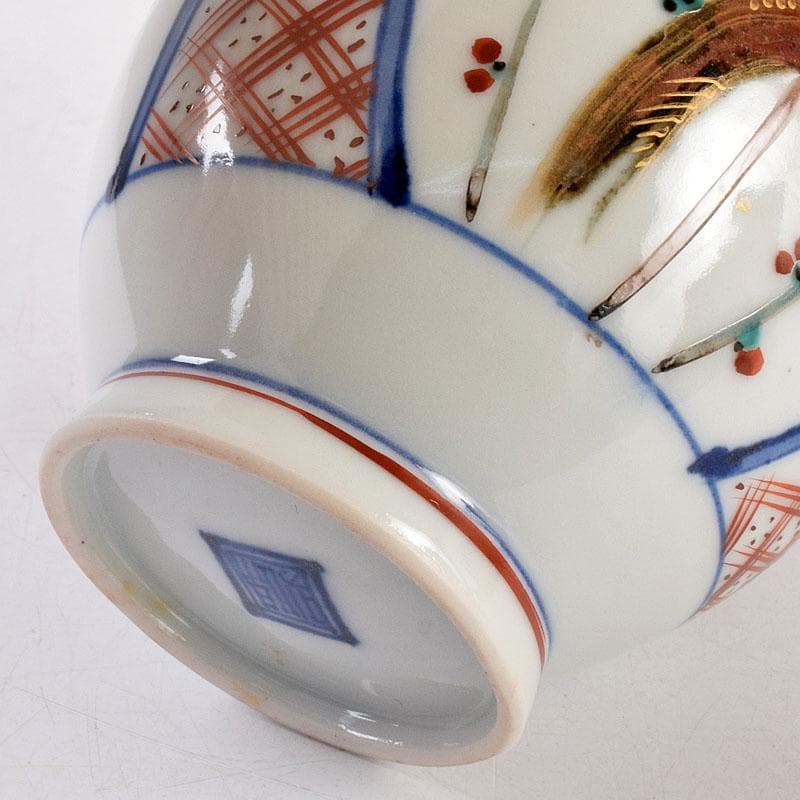 九谷焼 松本佐吉作 色絵松竹梅文 花瓶 共箱 Z 8576 - メルカリ