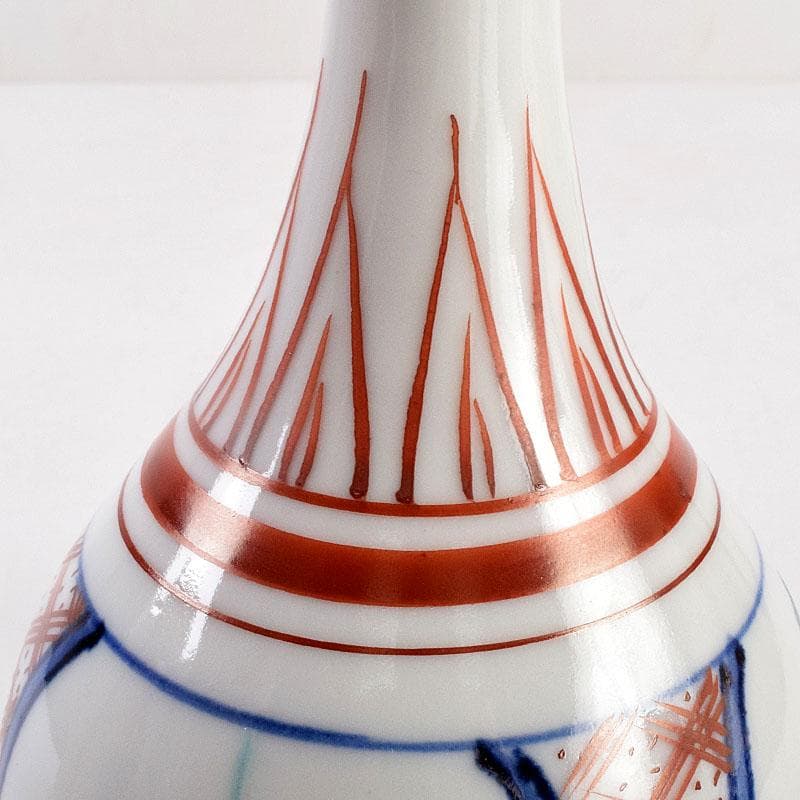 九谷焼 松本佐吉作 色絵松竹梅文 花瓶 共箱 Z 8576 - メルカリ