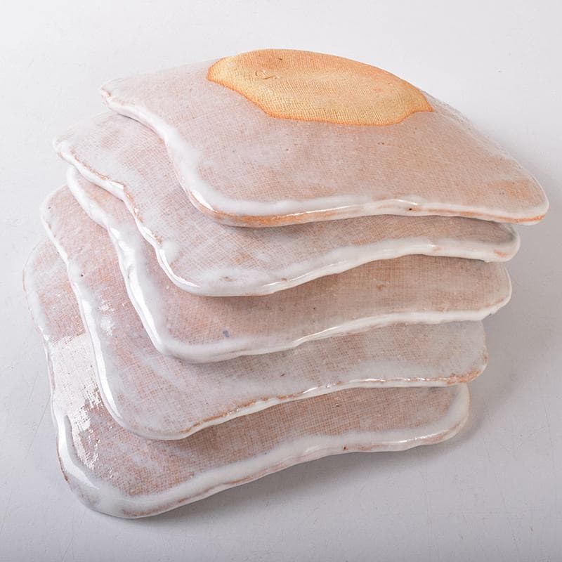 和食器 萩焼 吉田仙萩作 銘々皿 五客 共箱 C R8215B