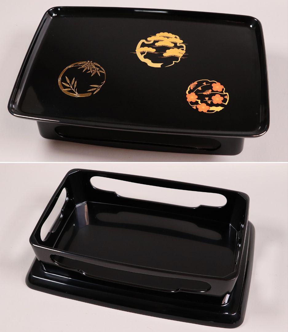 能登輪島塗 柴田屋造 花の丸蒔絵 屠蘇器 共箱 木製漆器 盃 銚子【MA271】