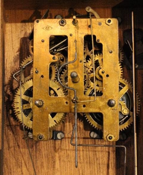 名古屋 meiji アンティーク 小ぶり ミニ 掛時計 柱時計 振り子 動作品