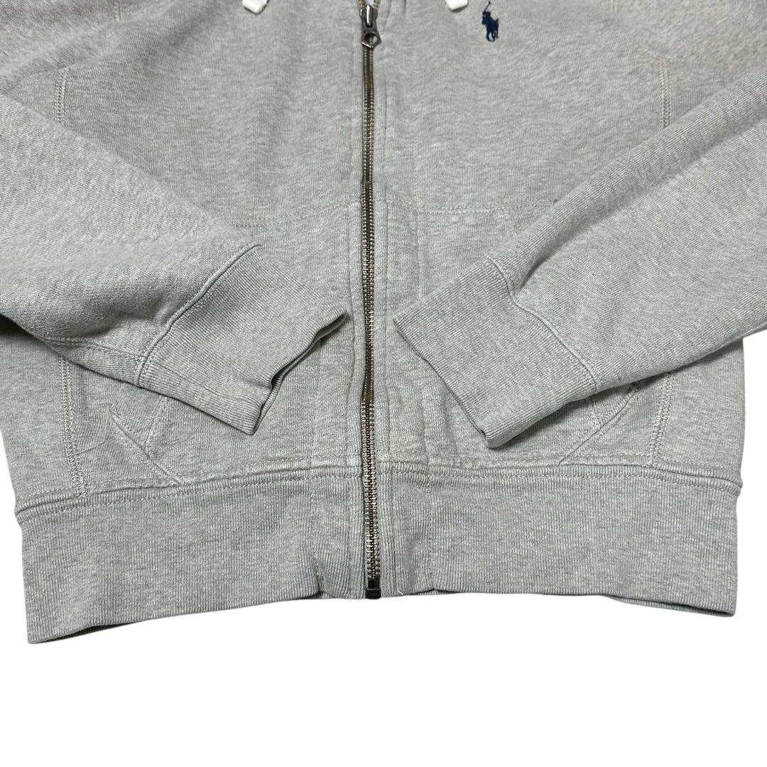 POLO ポロ ラルフローレン ジップパーカー フード裏サーマル グレー
