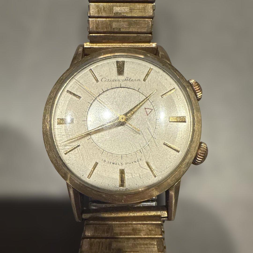 シチズン アラーム 19石 PHYNOX ゴールド メンズ 腕時計