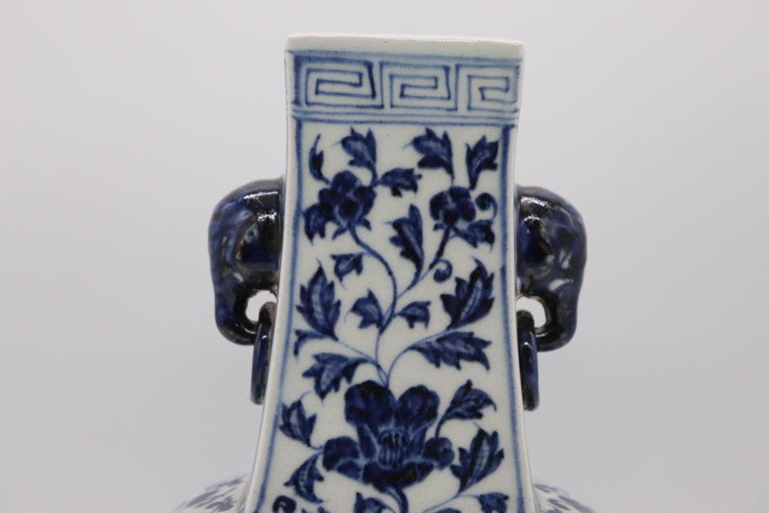 中国　大明宣徳年製銘　龍鳳紋瓶　送料込み0716