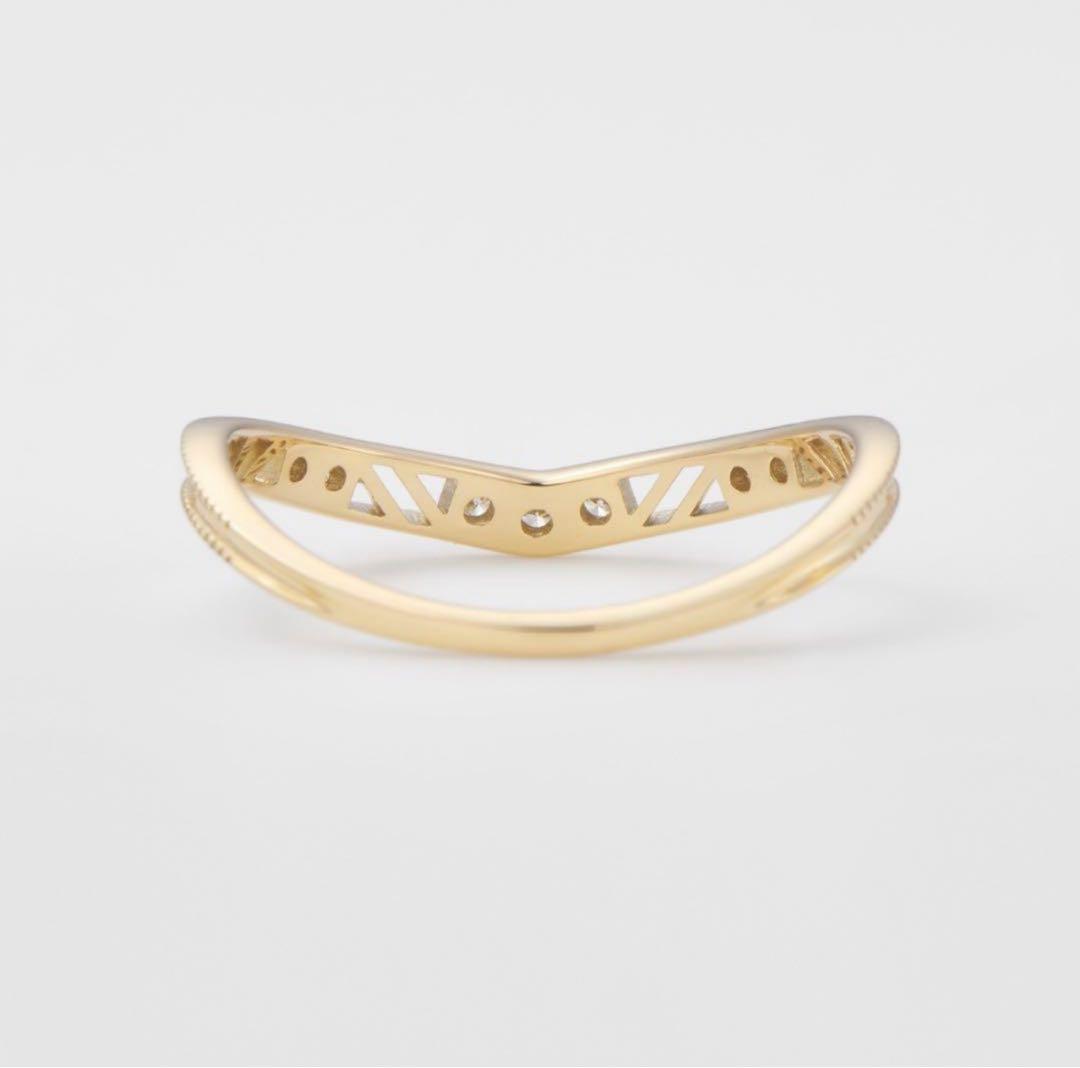 agete アガット K10 ダイヤモンド リング 指輪 7号 箱・証明書付き