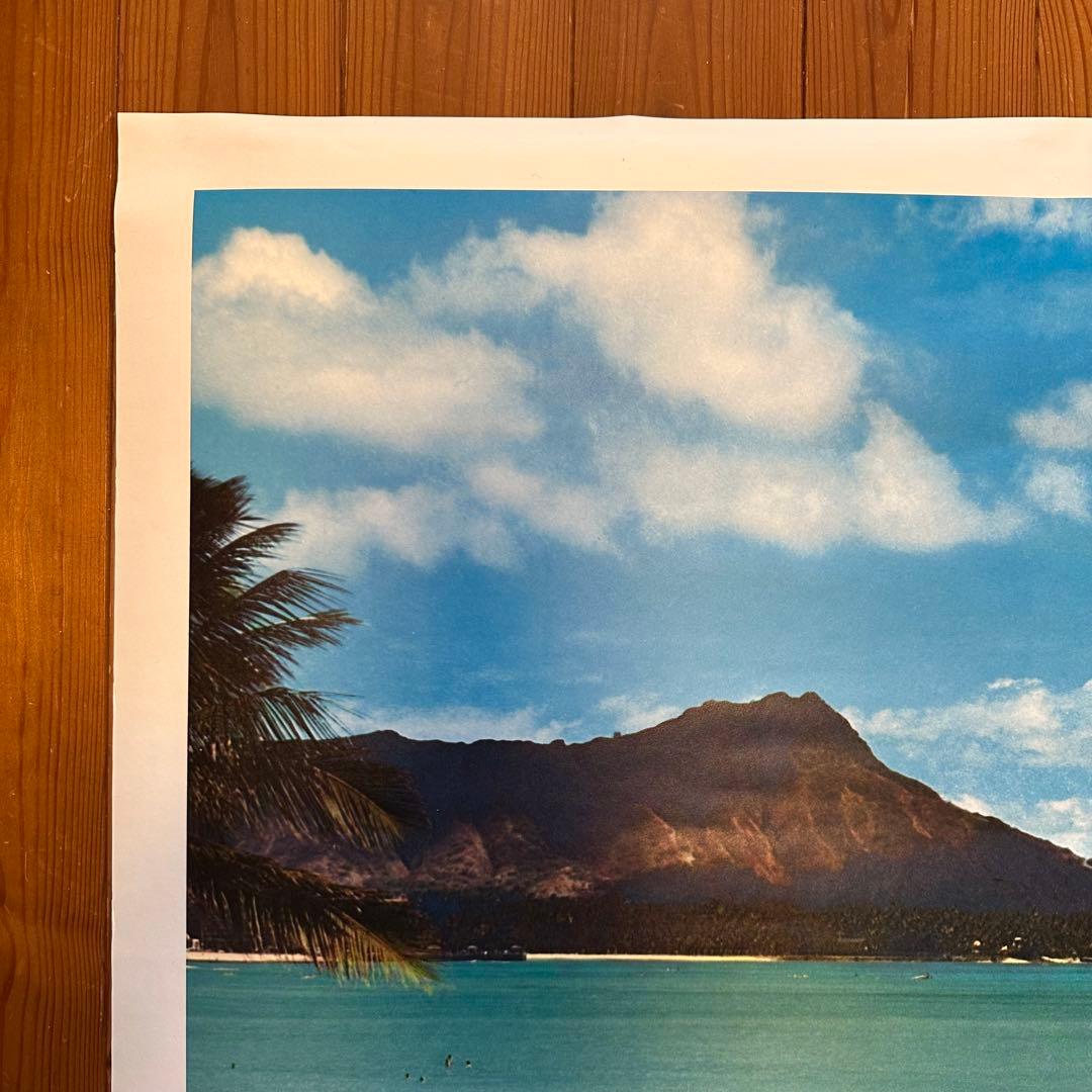 未使用品70sオリジナルhawaii ハワイ観光局プロモーションポスターワイキキ