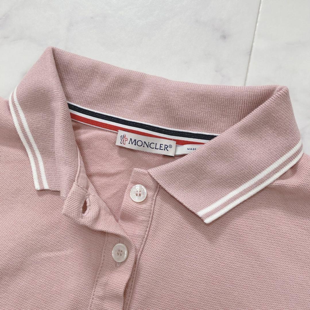 MONCLER ポロシャツ ロゴワッペン モンクレール くすみピンク XS