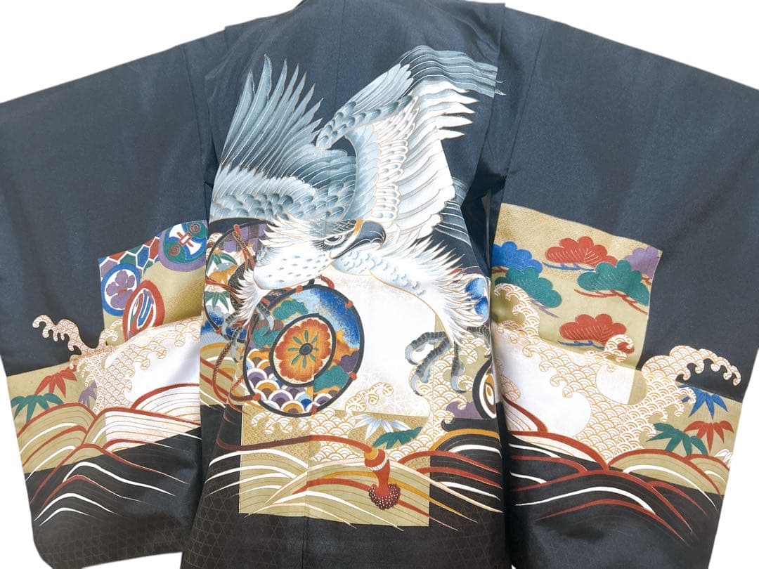 お買い得品♡七五三　5歳　男の子　セット　一式　鷹　黒系