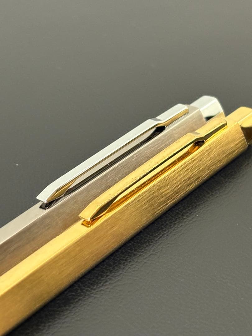 モンブラン レオナルド ボールペン シルバー&ゴールド2本組 動作良好美