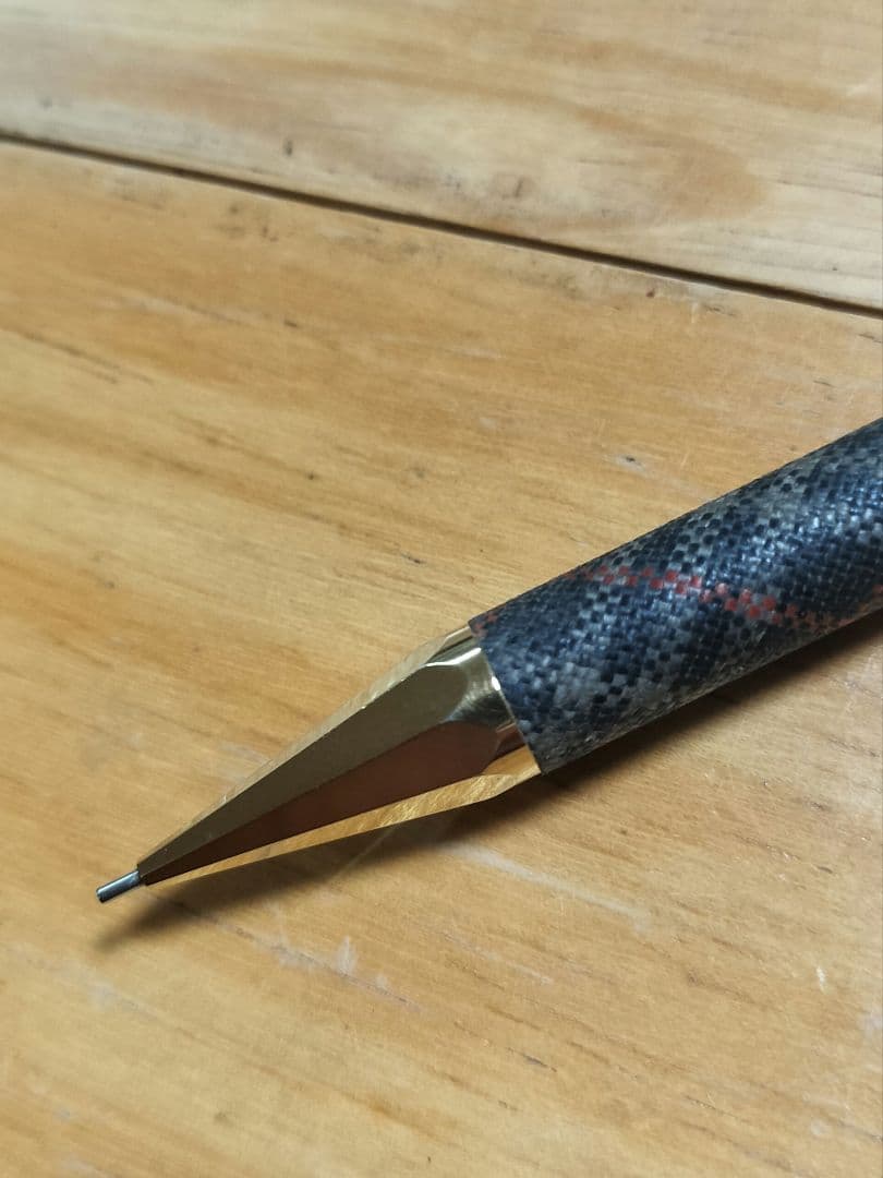 レア】バーバリー チェック シャーペン 布張り ネィビー BURBERRY