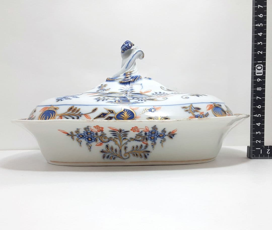 s144-2 オールドマイセン ボタン双剣 朱金オニオン ベジタブルボール