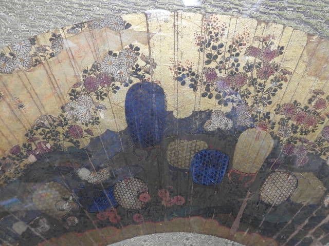 金地鳥籠扇面画額　一対　M１３６８