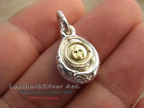 イーグル ペンダントトップ シルバー925 ゴールド（k18）イーグル手彫り