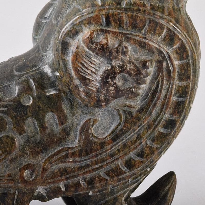 中国 玉石彫刻 神獣型壷 V R8307