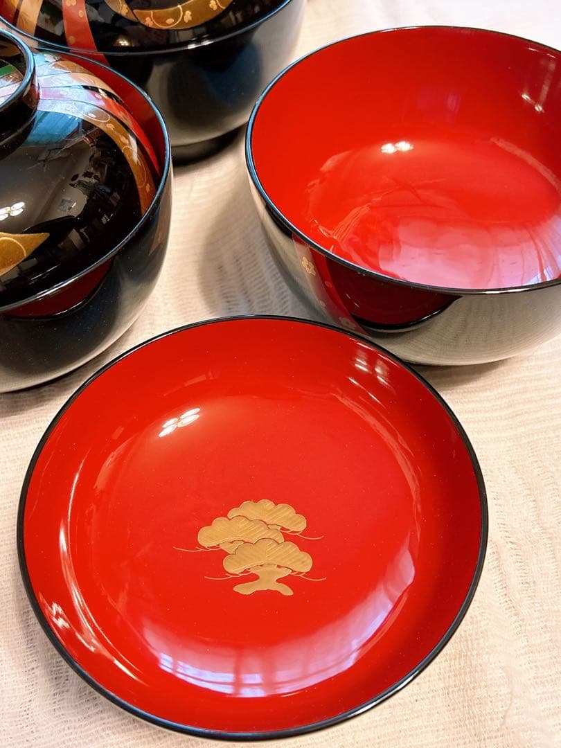 高級輪島塗 熨斗蒔絵 煮物椀五客