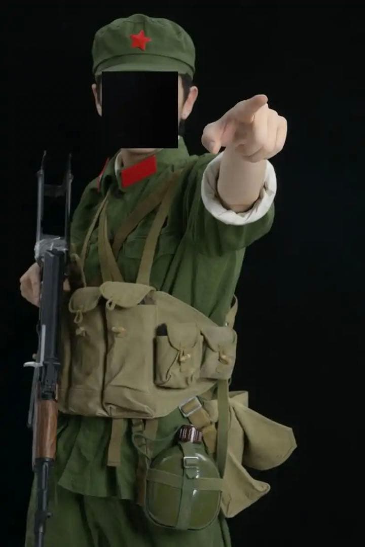 官給ベトナム戦争65式中国人民解放軍戦闘服上下帽子雑嚢弾帯水筒 超