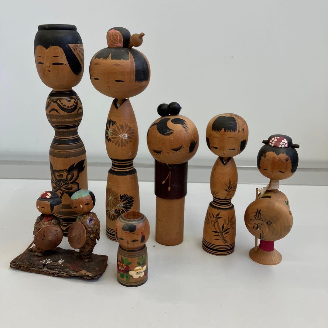 昭和レトロ 木製 伝統工芸 工芸品 こけし 小芥子 7体セット レトロ